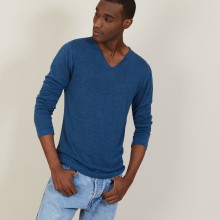 Slub linen T-shirt with Tunisian collar - Blayne