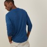 Chemise boutonné en lin flammé - Blason 7241 corsaire - 06 Bleu moyen