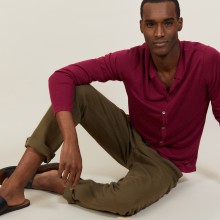 Slub linen button-down shirt - Blason