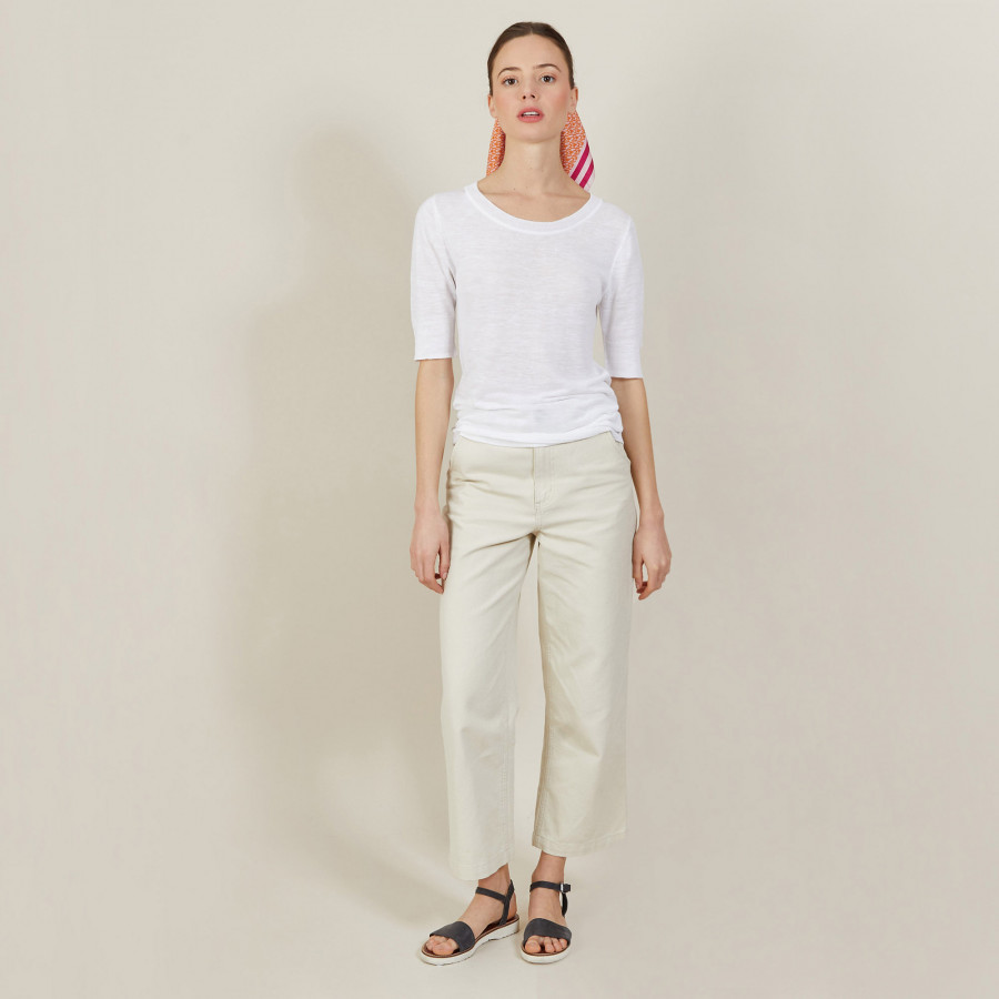 Round-neck slub linen T-shirt - Bonni