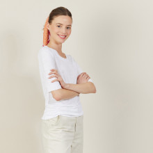 T-shirt col rond en lin flammé - Bonnie 7280 ecarlate - 52 Rouge