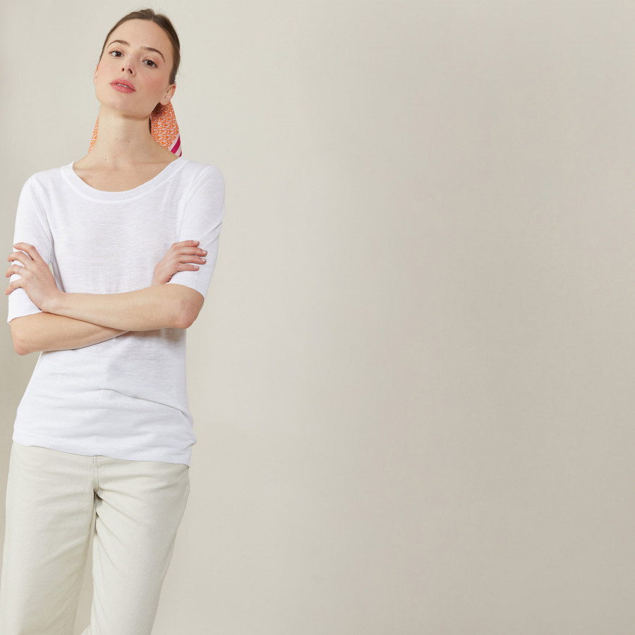 Round-neck slub linen T-shirt - Bonni