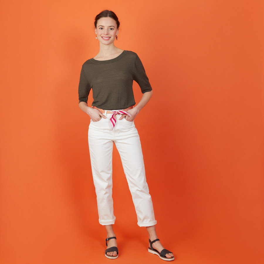 Round-neck slub linen T-shirt - Bonni