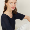 T-shirt col rond en lin flammé - Bonnie 7280 ecarlate - 52 Rouge