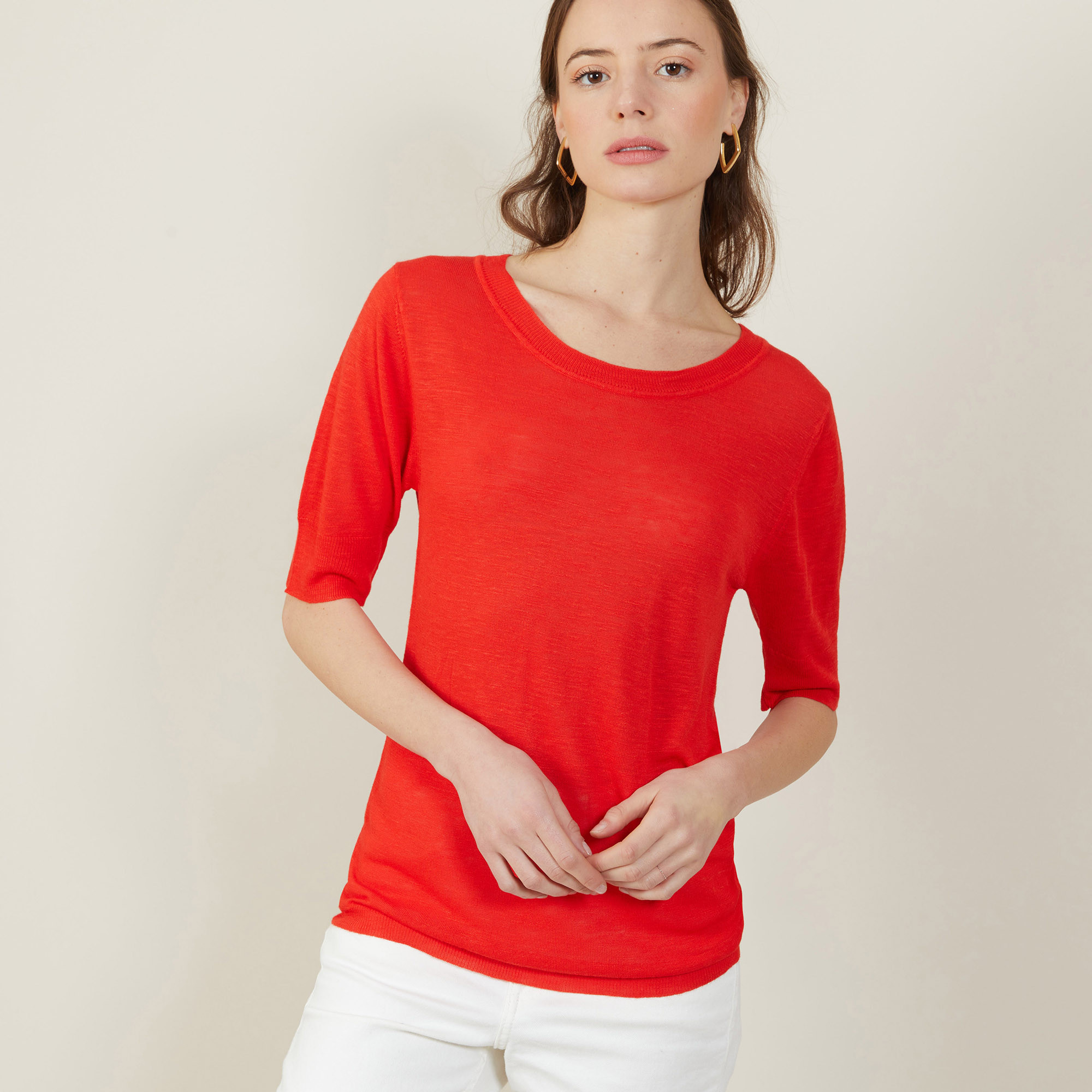 Round-neck slub linen T-shirt - Bonnie