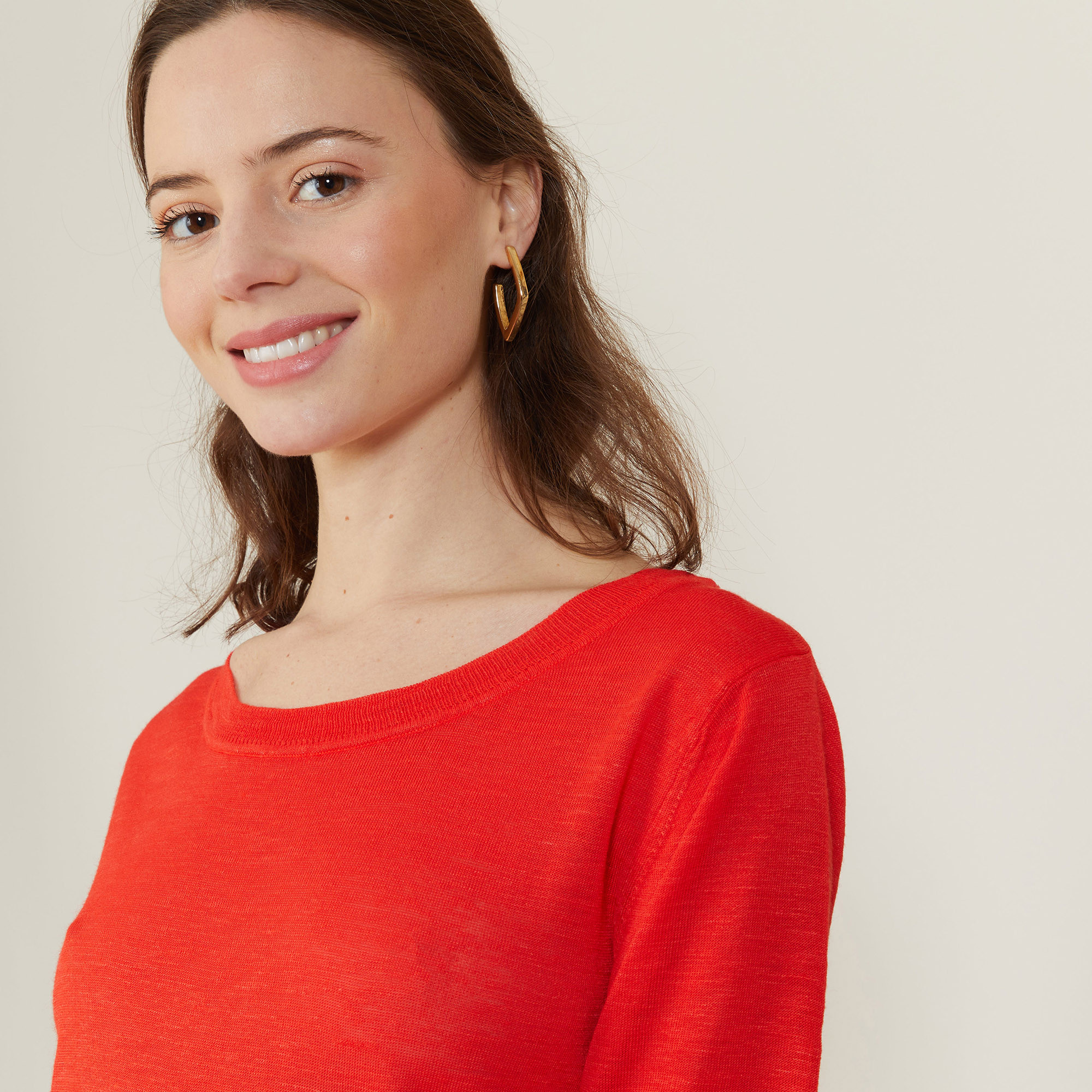 Round-neck slub linen T-shirt - Bonnie