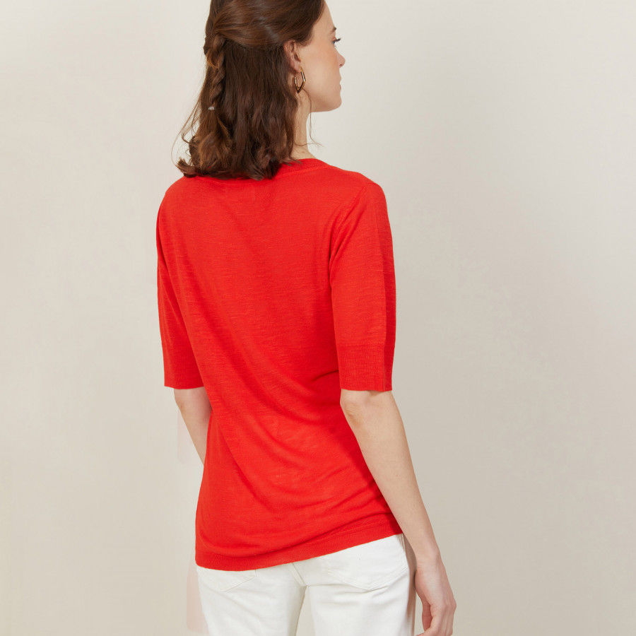 Round-neck slub linen T-shirt - Bonni