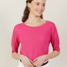 Round-neck slub linen T-shirt - Bonnie