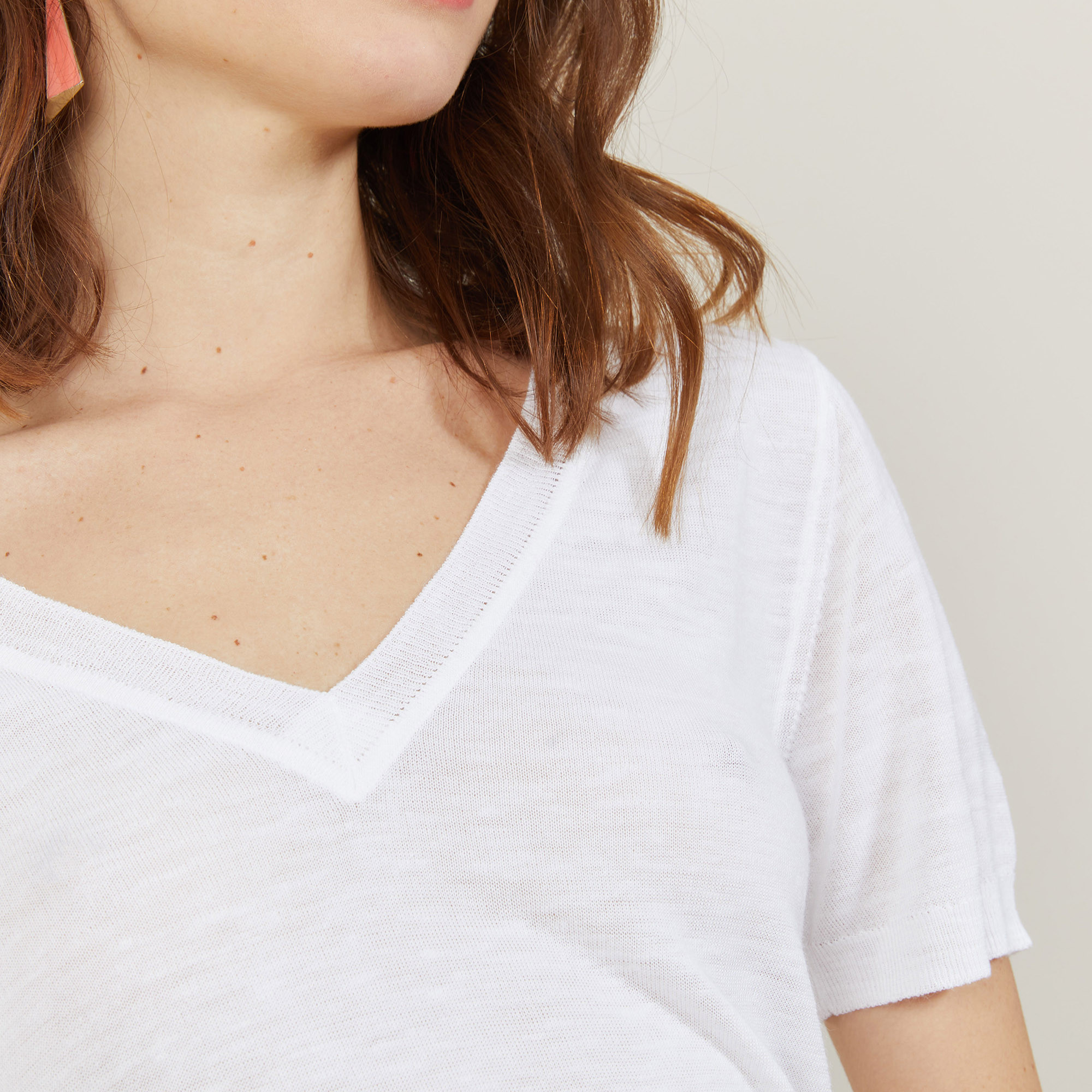 T-shirt col V en lin flammé - Bountie