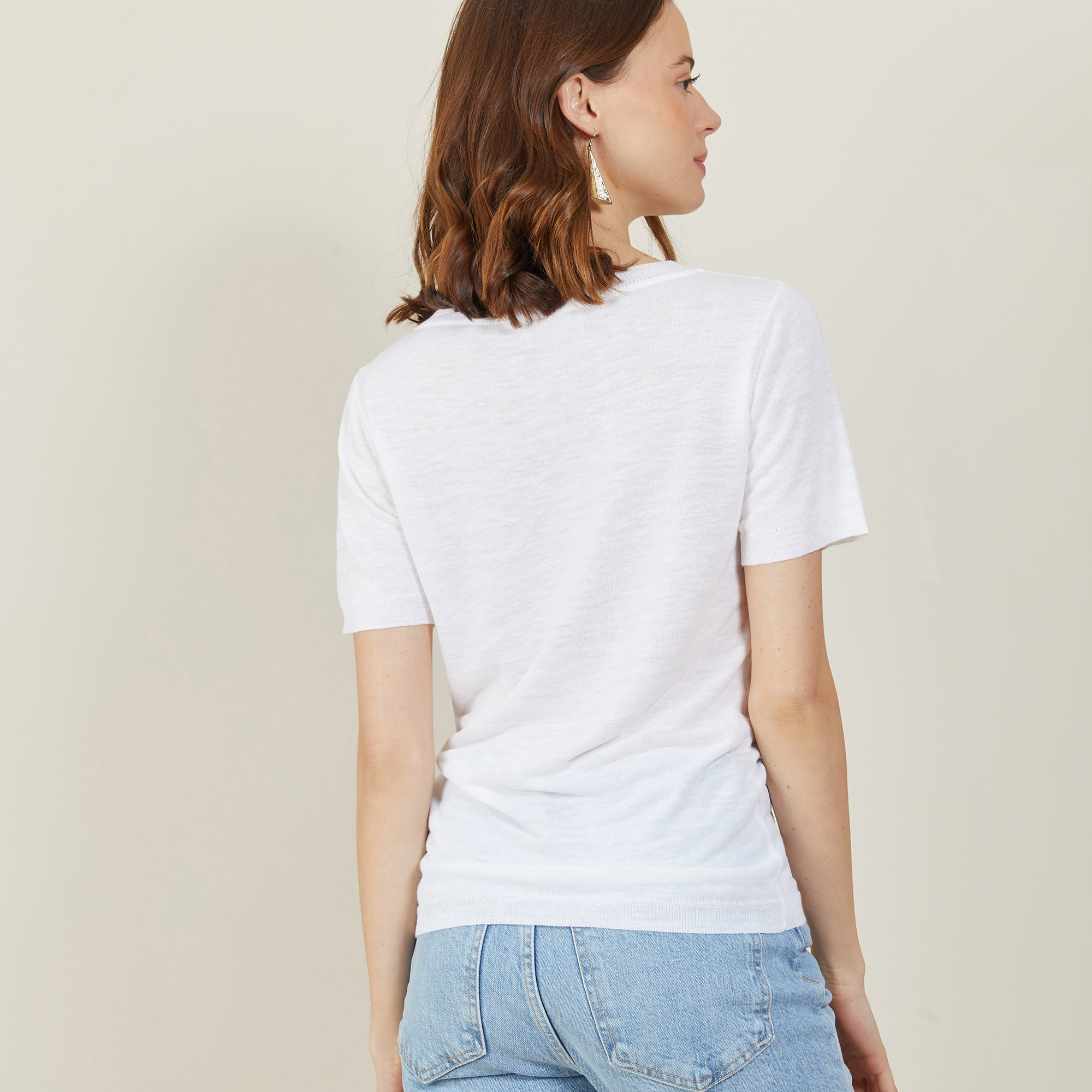 Slub linen V-neck T-shirt - Bountie