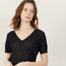 Slub linen V-neck T-shirt - Bountie