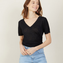 T-shirt col V en lin flammé - Bountie