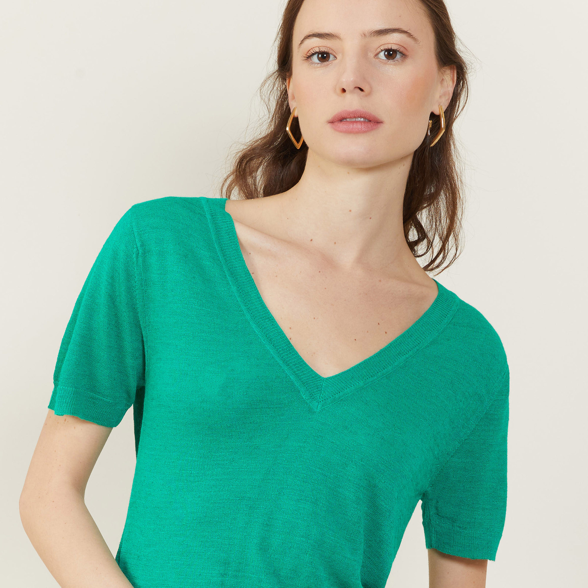T-shirt col V en lin flammé - Bountie