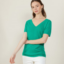 Slub linen V-neck T-shirt - Bountie