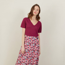 Slub linen V-neck T-shirt - Bountie