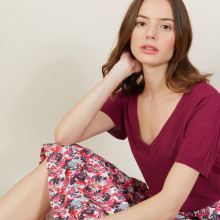 Slub linen V-neck T-shirt - Bountie