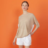 Loose round-neck t-shirt in two-tone slub linen - Mairena bis