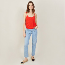 Flamed linen tank top - Mijas