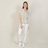 Chemise manches courtes effet irrisé - Nathalie 7201 sahara - 12 Beige clair