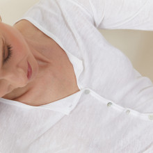 Cardigan à poches en lin flammé - Bao 7200 blanc - 02 Blanc