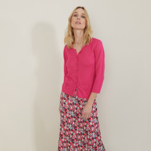 Slub linen cardigan with pockets - Bao