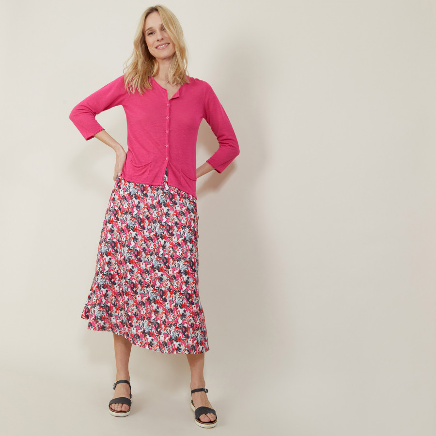 Cardigan à poches en lin flammé - Bao