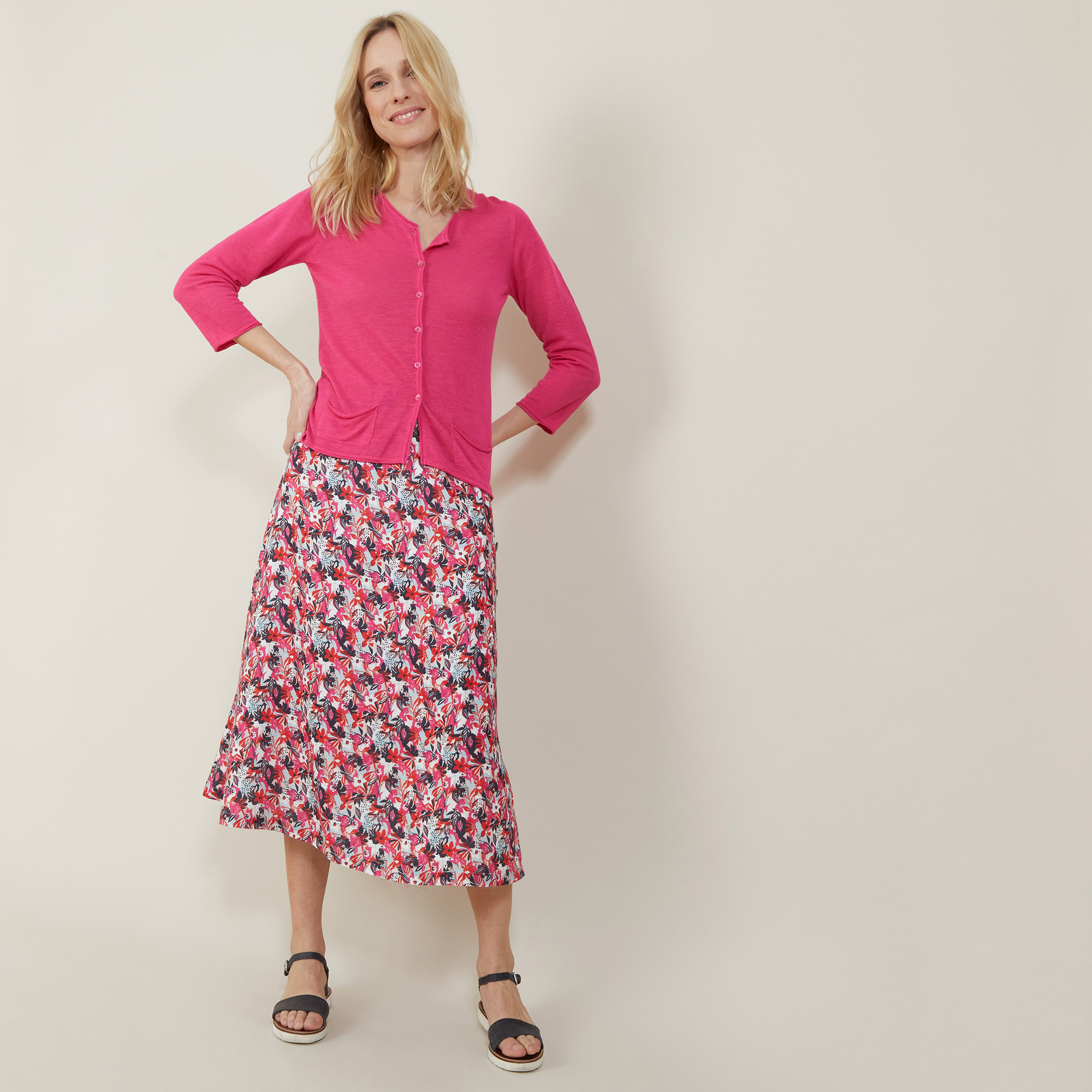 Slub linen cardigan with pockets - Bao