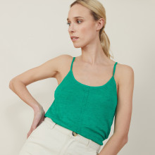 Flamed linen tank top - Mijas