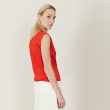 Débardeur ajouré en Fil Lumière - Nancy 7280 ecarlate - 52 Rouge