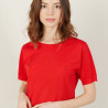 T-shirt manches courtes en Fil Lumière - Adeline 9983 basque - 52 Rouge