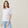 Polo manches courtes à motifs - Angie 0330 blanc - 02 Blanc