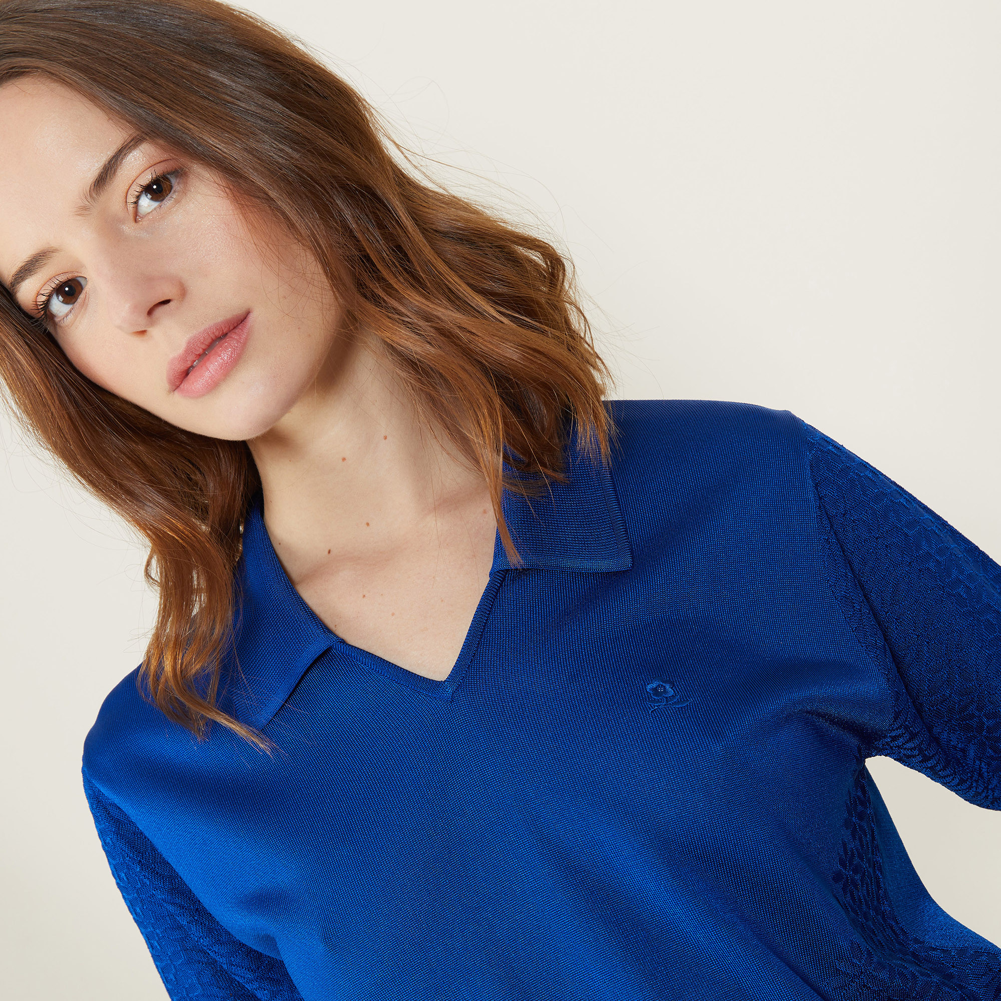 Short-sleeved patterned polo shirt - Angie