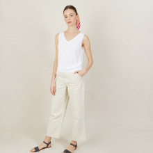 V-neck slub linen tank top - Boréal