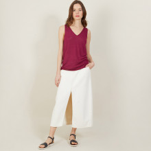 V-neck slub linen tank top - Boréal
