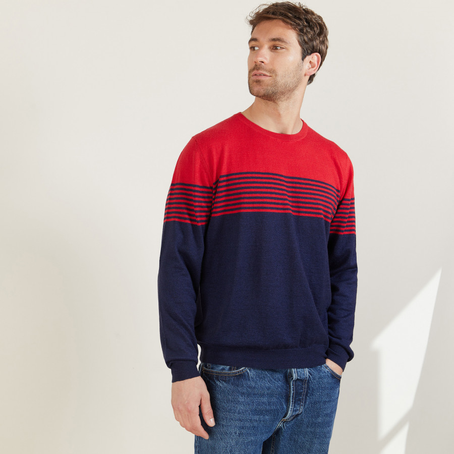 Striped cashmere and linen sweater - Daltonn