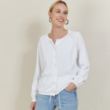 Gilet avec cordon en coton Aniss 6200 Blanc - 02 Blanc