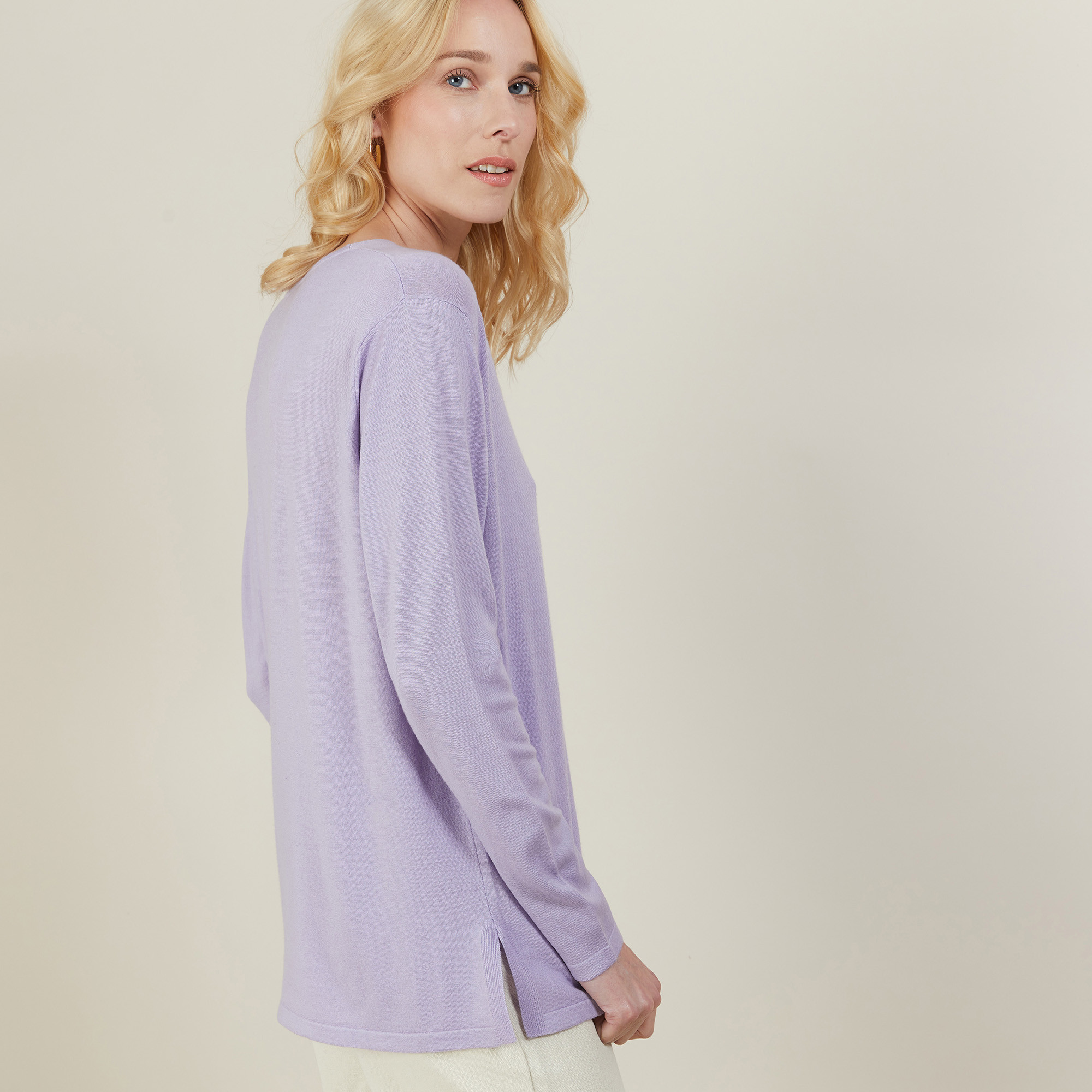 Pull col V Cité 6184 Garance - 26 Rose foncé