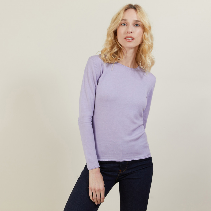Mock turtleneck pullover made of wool - Bourse