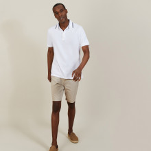 Polo col bicolore en coton - Bistro 7200 blanc - 02 Blanc