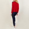 Pull court en laine mérinos - Les Halles 6180 coccinelle - 52 Rouge