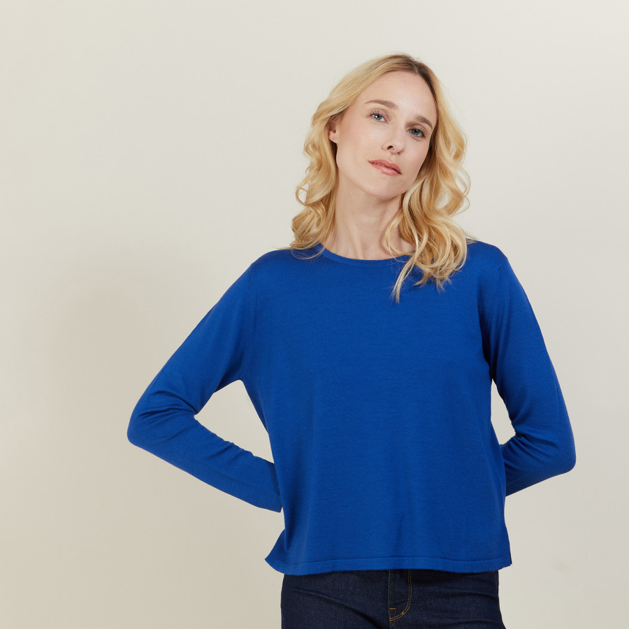 Cropped merino wool sweater - Les Halles