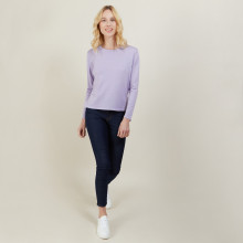 Pull court en laine mérinos - Les Halles 6191 clochette - 16 Violet clair