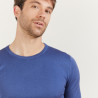 Pull ras du cou en laine mérinos - Bertille 6190 pensee - 03 Bleu foncé