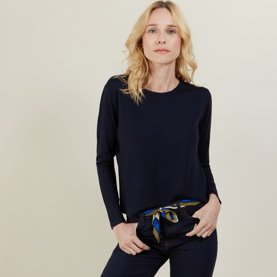 Cropped merino wool sweater - Les Halles