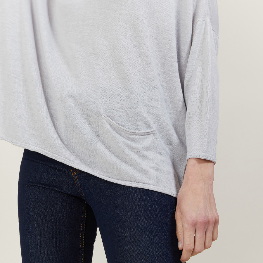 Camiseta folgada de linho com estampa slub - Balou