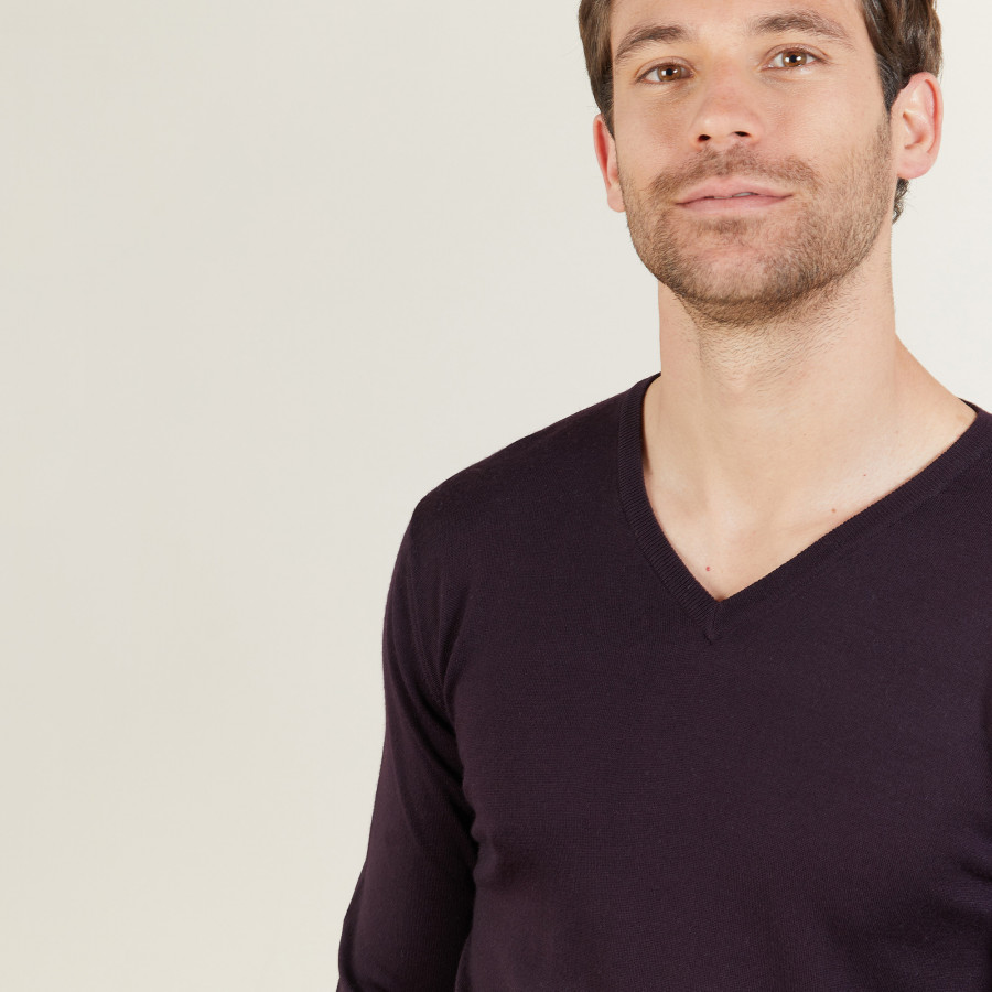 V-neck sweater in merino wool - Bibiane