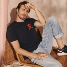 T-shirt en coton avec logo - Bahut 7240 marine - 05 Bleu marine