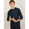 Pull col rond en laine et soie - Barsam 6840 marine - 05 Bleu marine