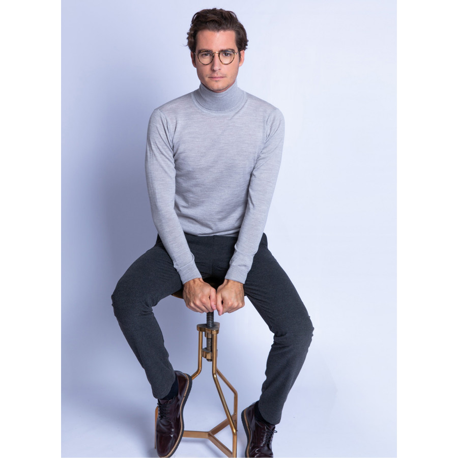 Turtleneck sweater in merino wool - Enzo