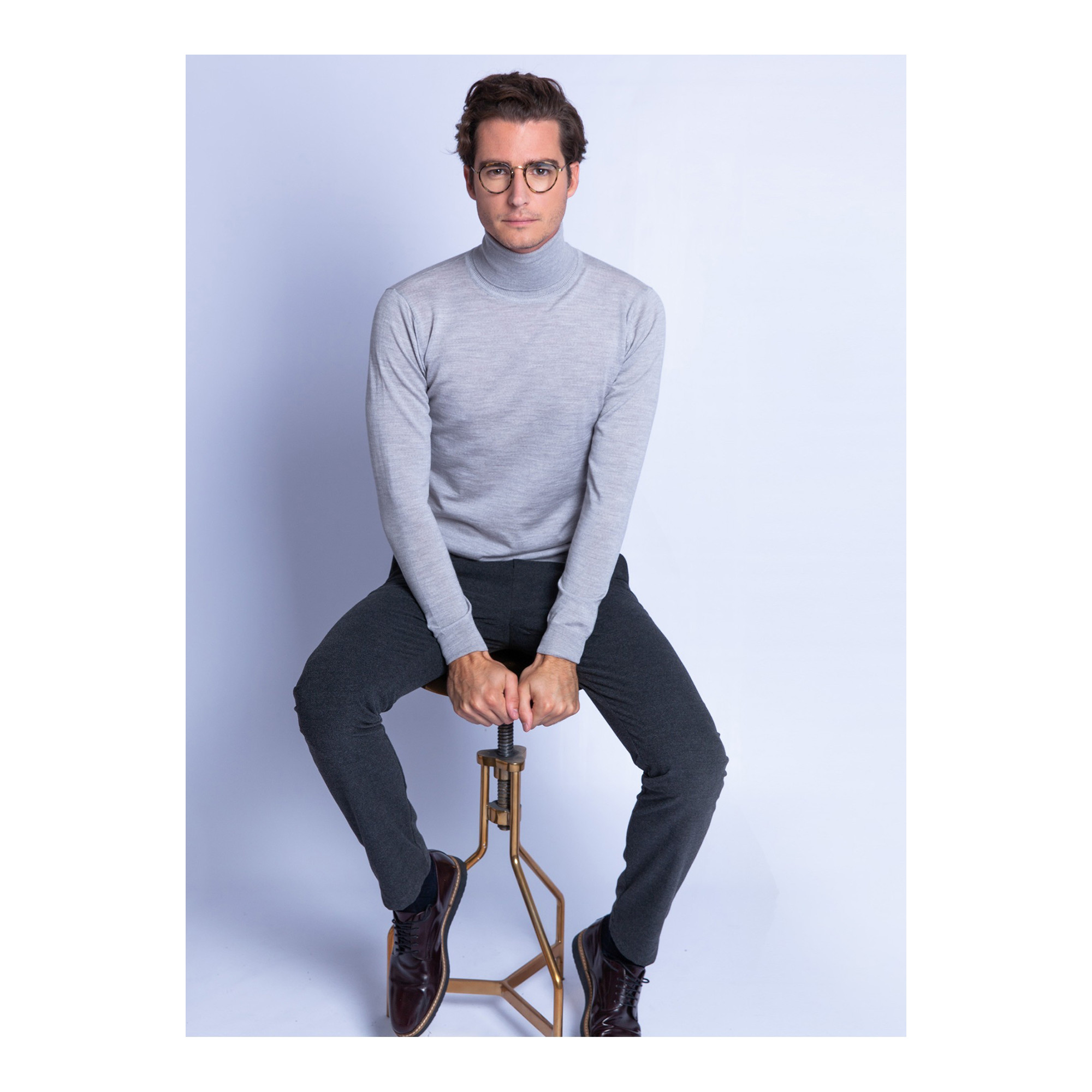 Pull col roulé en laine mérinos Finlay 6346 univers - 10 gris foncé